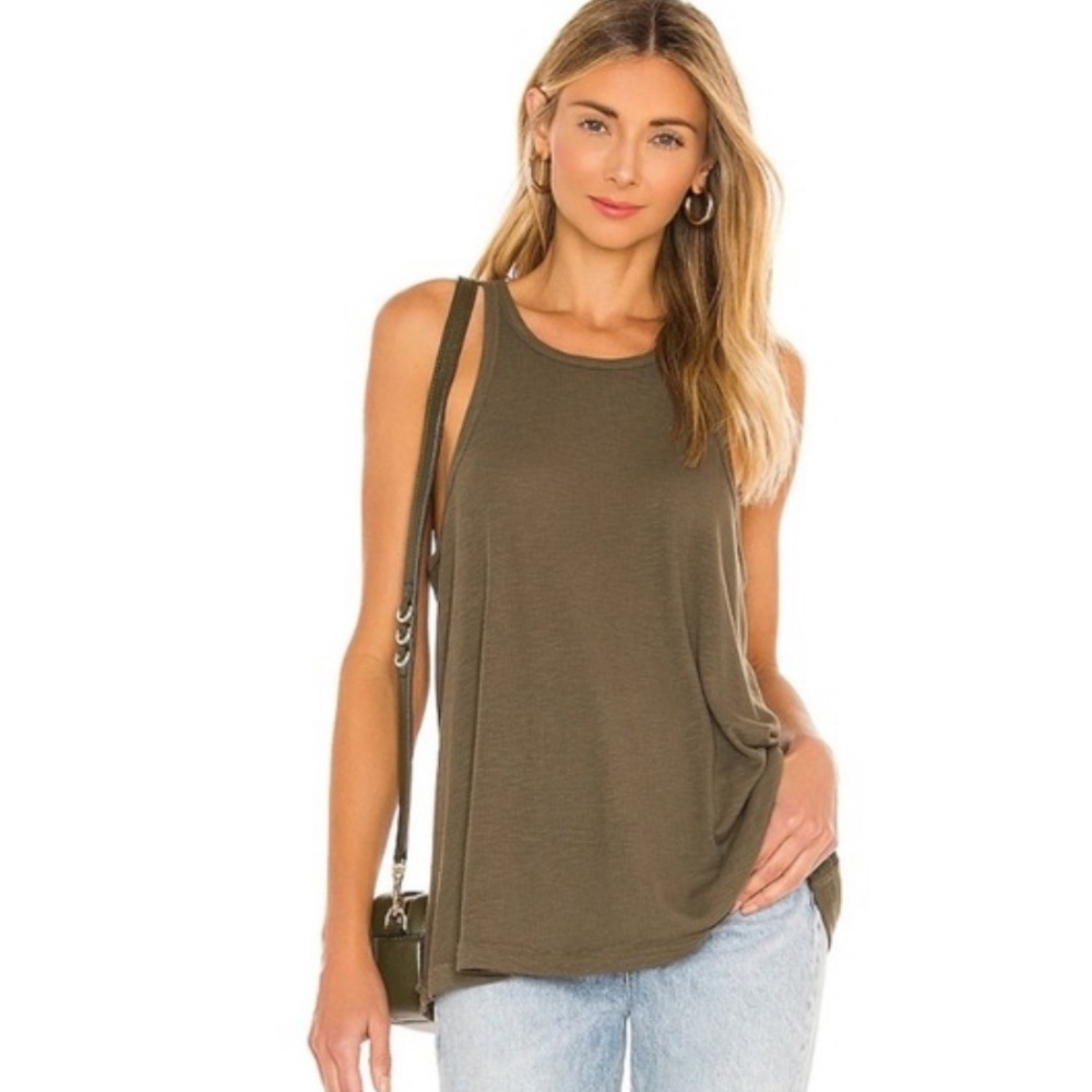 Free People Long Beach Tank Army Green